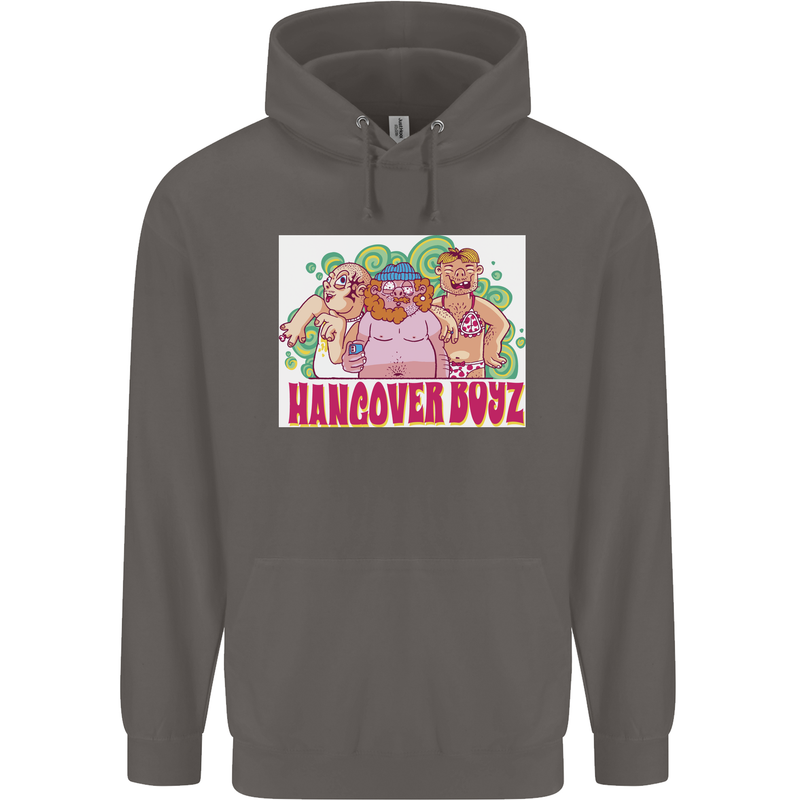 Hangover Boyz Stag Do Doo Funny Beer Mens 80% Cotton Hoodie Charcoal