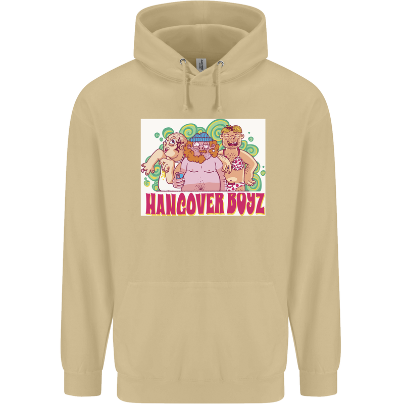 Hangover Boyz Stag Do Doo Funny Beer Mens 80% Cotton Hoodie Sand