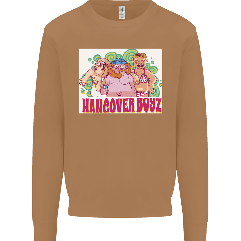 Hangover Boyz Stag Do Doo Funny Beer Mens Sweatshirt Jumper Caramel Latte