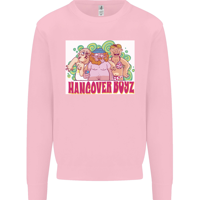 Hangover Boyz Stag Do Doo Funny Beer Mens Sweatshirt Jumper Light Pink