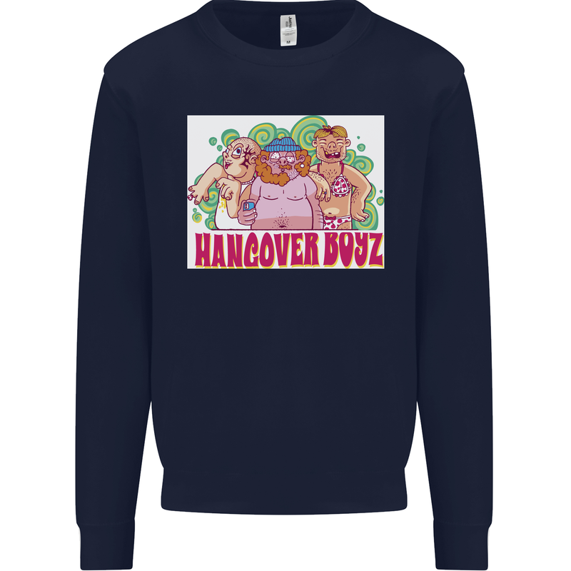Hangover Boyz Stag Do Doo Funny Beer Mens Sweatshirt Jumper Navy Blue