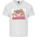 Hangover Boyz Stag Do Doo Funny Beer Mens V-Neck Cotton T-Shirt White