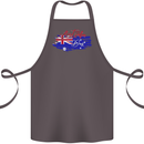 Happy Australia National Day Flag Cotton Apron 100% Organic Dark Grey