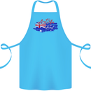 Happy Australia National Day Flag Cotton Apron 100% Organic Turquoise