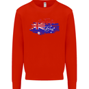 Happy Australia National Day Flag Kids Sweatshirt Jumper Bright Red