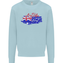 Happy Australia National Day Flag Kids Sweatshirt Jumper Light Blue