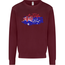 Happy Australia National Day Flag Kids Sweatshirt Jumper Maroon