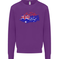 Happy Australia National Day Flag Kids Sweatshirt Jumper Purple