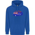 Happy Australia National Day Flag Mens 80% Cotton Hoodie Royal Blue
