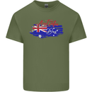 Happy Australia National Day Flag Mens Cotton T-Shirt Tee Top Military Green