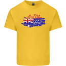 Happy Australia National Day Flag Mens Cotton T-Shirt Tee Top Yellow