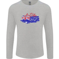 Happy Australia National Day Flag Mens Long Sleeve T-Shirt Sports Grey