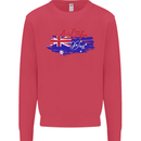 Happy Australia National Day Flag Mens Sweatshirt Jumper Heliconia