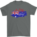 Happy Australia National Day Flag Mens T-Shirt Cotton Gildan Charcoal