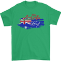 Happy Australia National Day Flag Mens T-Shirt Cotton Gildan Irish Green