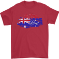 Happy Australia National Day Flag Mens T-Shirt Cotton Gildan Red