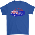 Happy Australia National Day Flag Mens T-Shirt Cotton Gildan Royal Blue