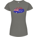 Happy Australia National Day Flag Womens Petite Cut T-Shirt Charcoal