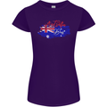 Happy Australia National Day Flag Womens Petite Cut T-Shirt Purple
