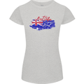 Happy Australia National Day Flag Womens Petite Cut T-Shirt Sports Grey