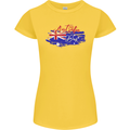 Happy Australia National Day Flag Womens Petite Cut T-Shirt Yellow