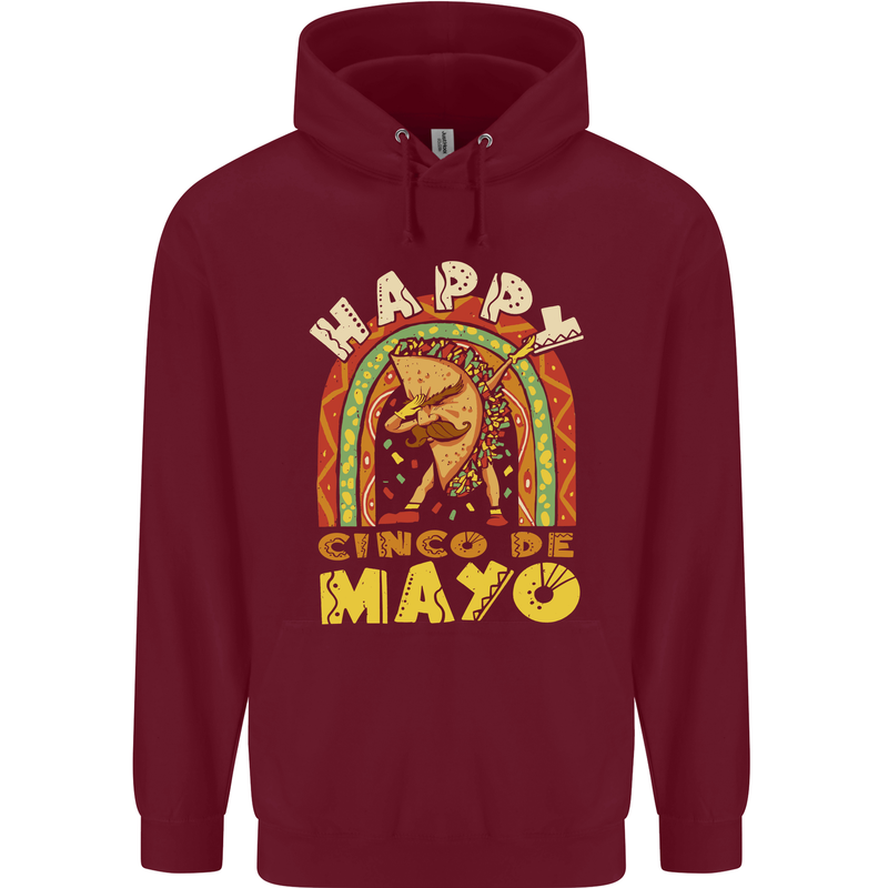 Happy Cinco De Mayo Day Mexico Childrens Kids Hoodie Maroon