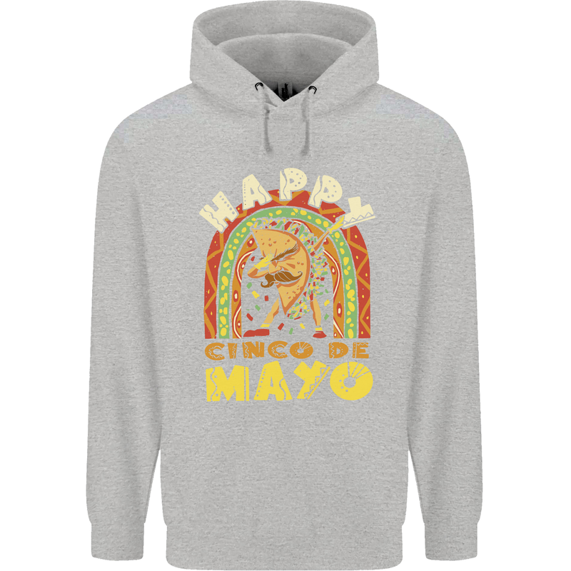 Happy Cinco De Mayo Day Mexico Childrens Kids Hoodie Sports Grey