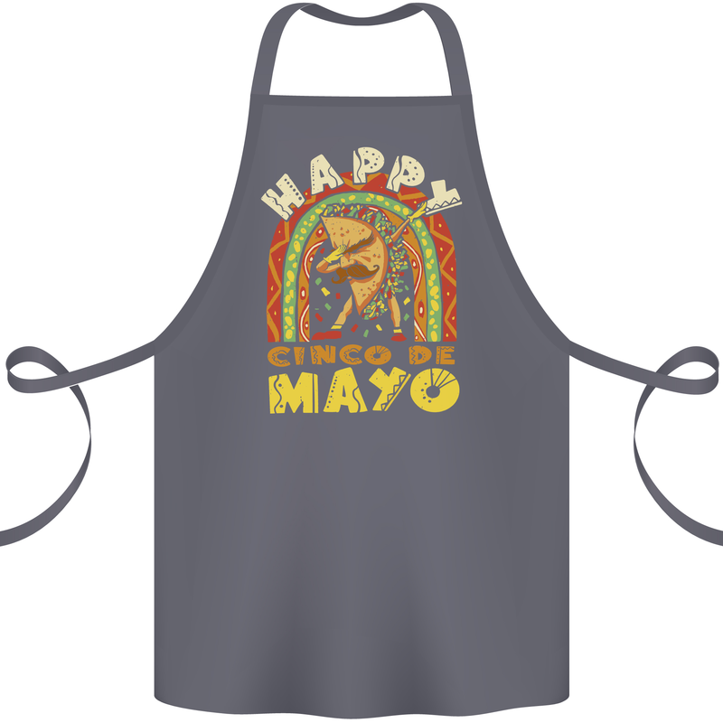 Happy Cinco De Mayo Day Mexico Cotton Apron 100% Organic Steel
