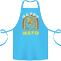 Happy Cinco De Mayo Day Mexico Cotton Apron 100% Organic Turquoise