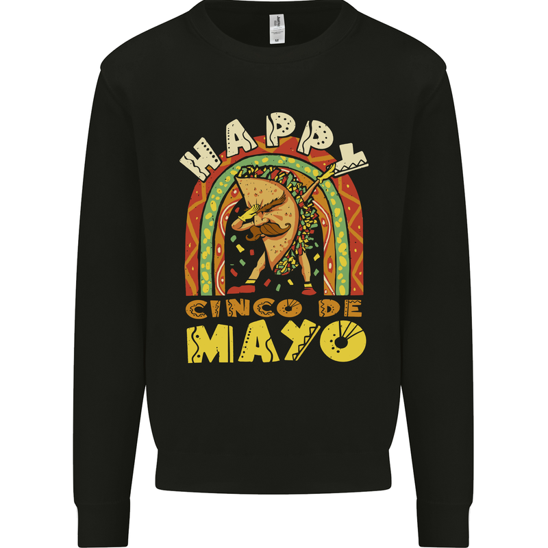 Happy Cinco De Mayo Day Mexico Kids Sweatshirt Jumper Black
