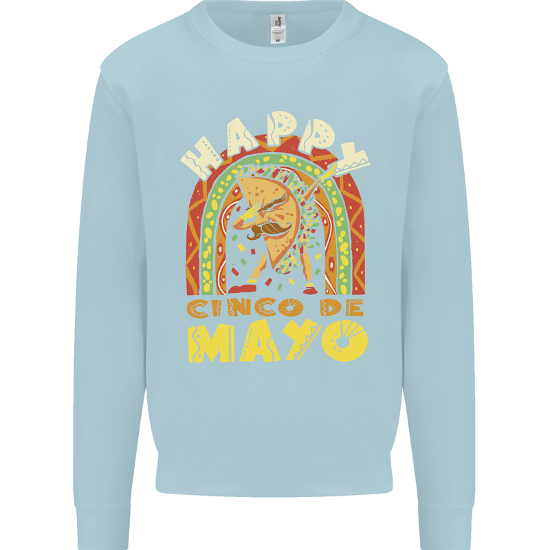 Happy Cinco De Mayo Day Mexico Kids Sweatshirt Jumper Light Blue