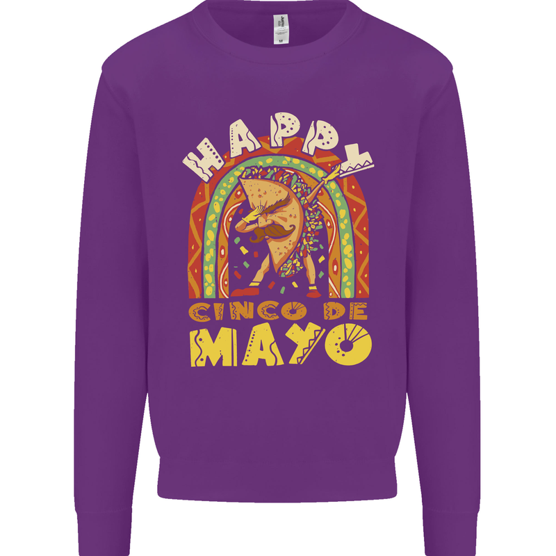 Happy Cinco De Mayo Day Mexico Kids Sweatshirt Jumper Purple