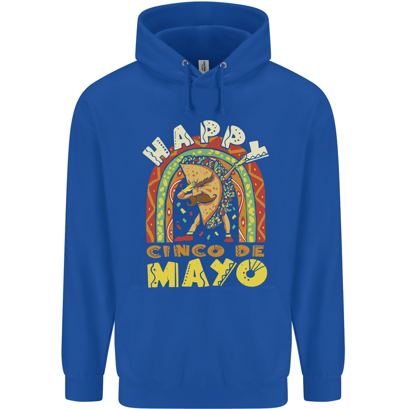 Happy Cinco De Mayo Day Mexico Mens 80% Cotton Hoodie Royal Blue