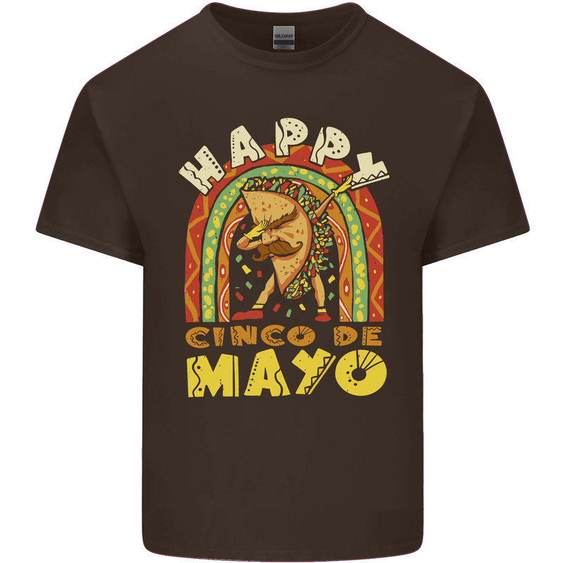 Happy Cinco De Mayo Day Mexico Mens Cotton T-Shirt Tee Top Dark Chocolate