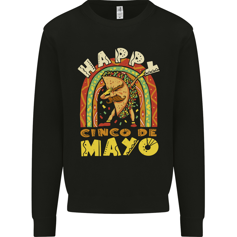 Happy Cinco De Mayo Day Mexico Mens Sweatshirt Jumper Black