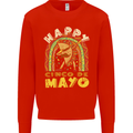 Happy Cinco De Mayo Day Mexico Mens Sweatshirt Jumper Bright Red