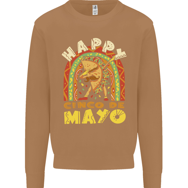 Happy Cinco De Mayo Day Mexico Mens Sweatshirt Jumper Caramel Latte