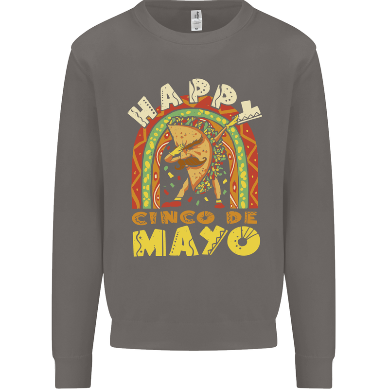 Happy Cinco De Mayo Day Mexico Mens Sweatshirt Jumper Charcoal