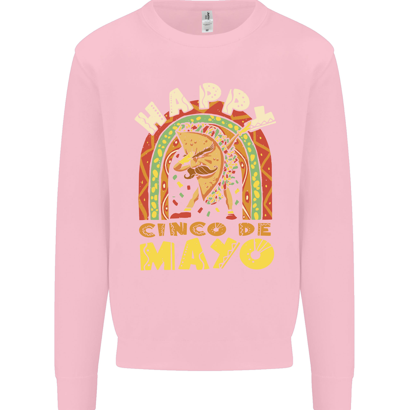 Happy Cinco De Mayo Day Mexico Mens Sweatshirt Jumper Light Pink