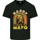 Happy Cinco De Mayo Day Mexico Mens V-Neck Cotton T-Shirt Black