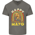 Happy Cinco De Mayo Day Mexico Mens V-Neck Cotton T-Shirt Charcoal