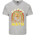 Happy Cinco De Mayo Day Mexico Mens V-Neck Cotton T-Shirt Sports Grey
