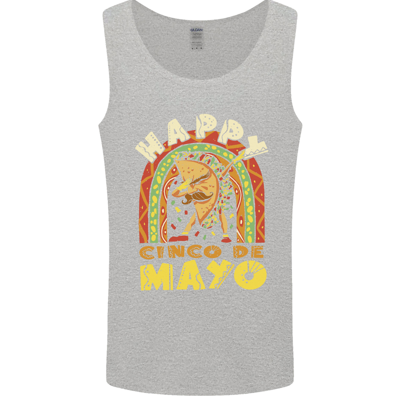 Happy Cinco De Mayo Day Mexico Mens Vest Tank Top Sports Grey