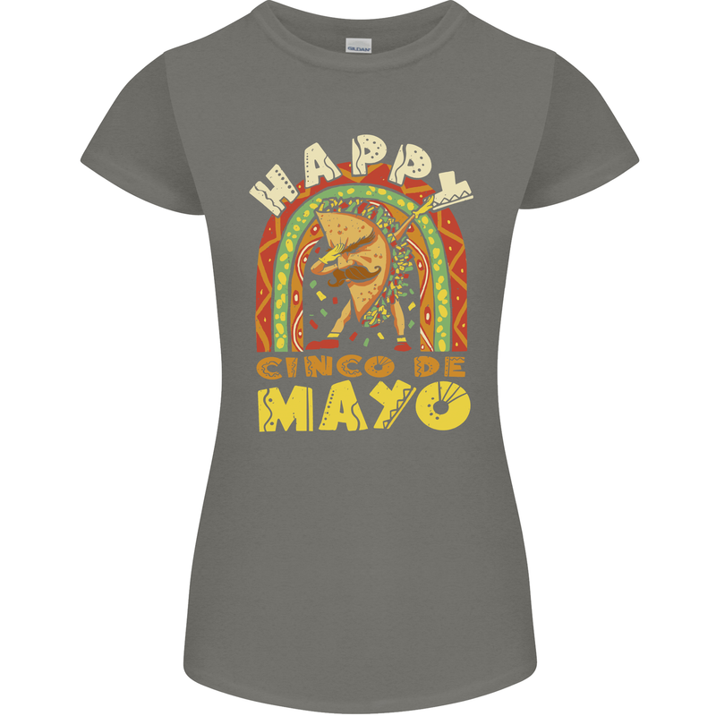 Happy Cinco De Mayo Day Mexico Womens Petite Cut T-Shirt Charcoal