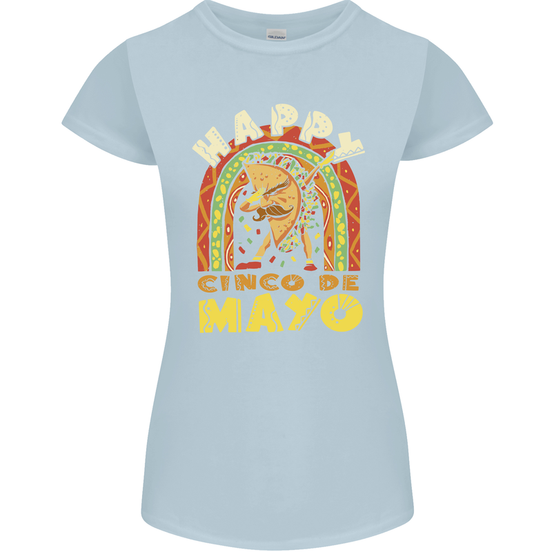 Happy Cinco De Mayo Day Mexico Womens Petite Cut T-Shirt Light Blue