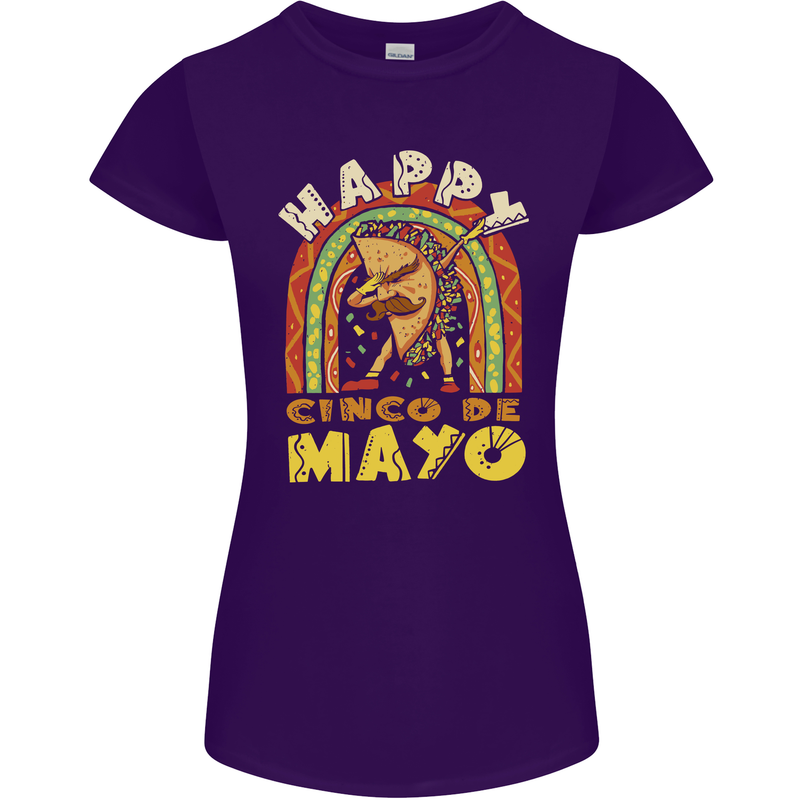 Happy Cinco De Mayo Day Mexico Womens Petite Cut T-Shirt Purple
