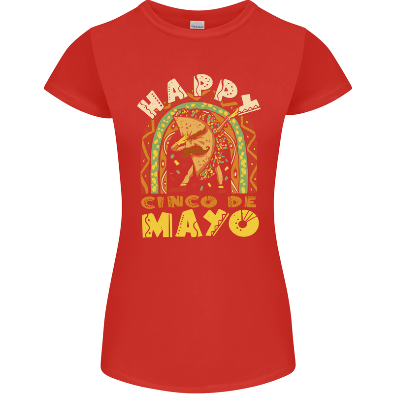 Happy Cinco De Mayo Day Mexico Womens Petite Cut T-Shirt Red