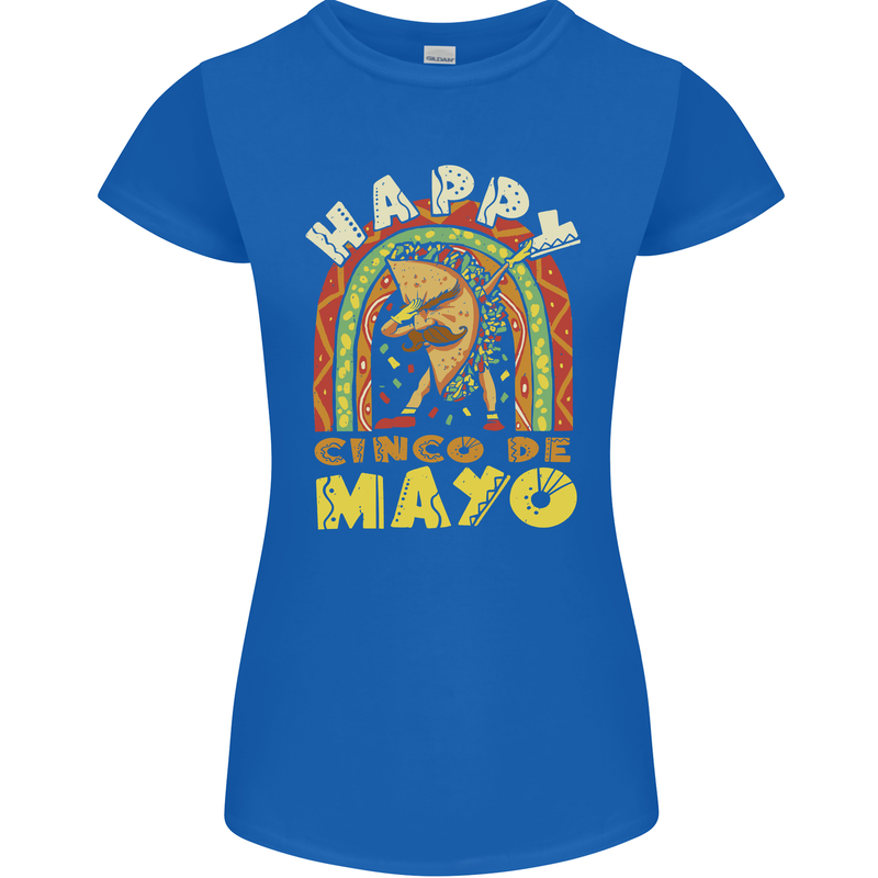 Happy Cinco De Mayo Day Mexico Womens Petite Cut T-Shirt Royal Blue