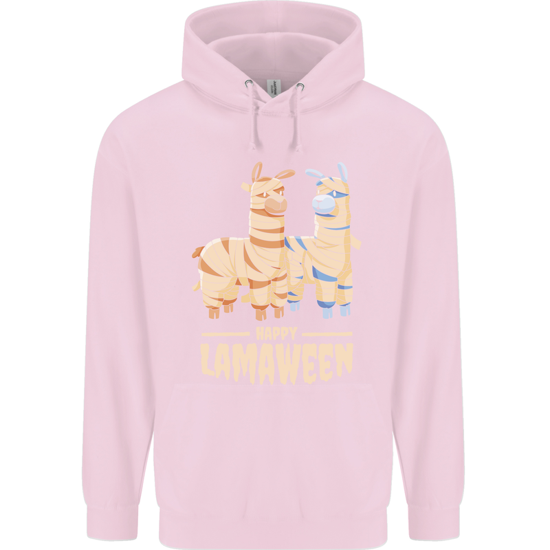 Happy Lamaween Funny Lama Halloween Childrens Kids Hoodie Light Pink
