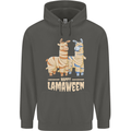 Happy Lamaween Funny Lama Halloween Childrens Kids Hoodie Storm Grey